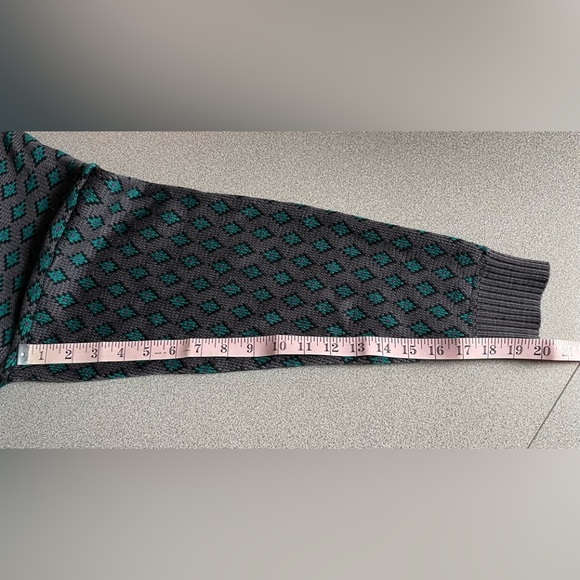 Vintage Pierre Cardin Purple & Green Diamond Print Sweater Size Medium - Picture 9 of 9